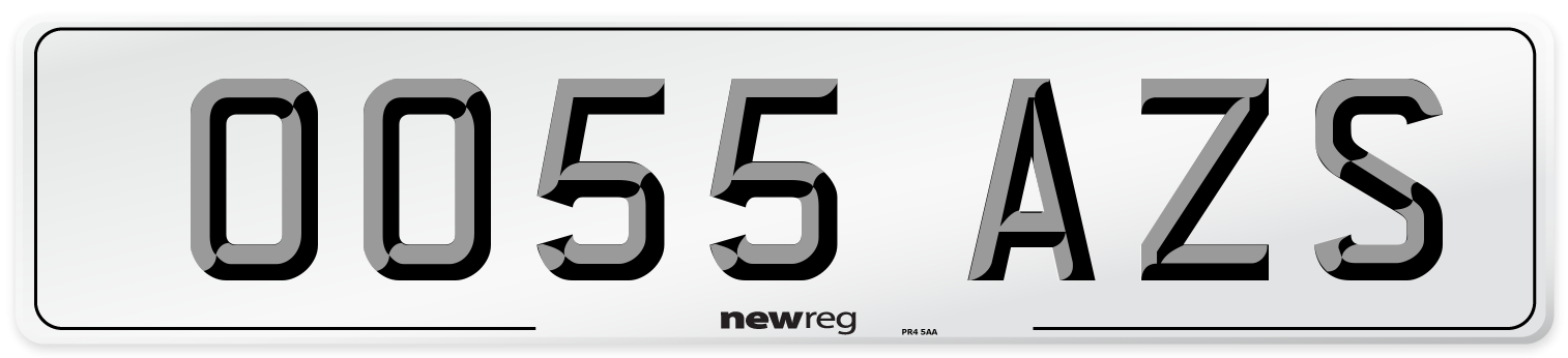 OO55 AZS Number Plate from New Reg